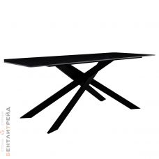 DT330 Стол обеденный Austrilia sand black 200*80*76, керамич. столешница, основание металл                     черный