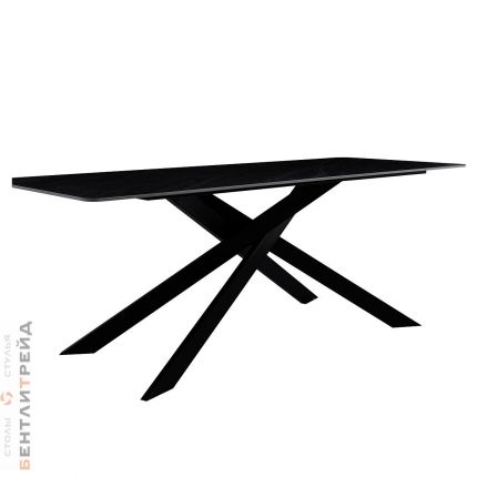 DT330 Стол обеденный Austrilia sand black 200*80*76, керамич. столешница, основание металл                     черный - стол с керамической столешницей для гостиной и кухни.