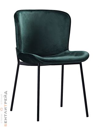 FYC266/DC266 Стул мягкий, ЗЕЛЕНЫЙ велюр, каркас металл черный 