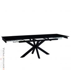 DT777 Стол обеденный раскладной Shashi black, 160-240*90, керамич. столеш., основание металл                     черный