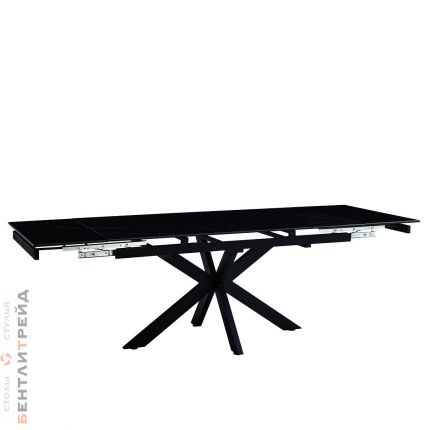 DT777 Стол обеденный раскладной Shashi black, 160-240*90, керамич. столеш., основание металл                     черный - стол с керамической столешницей для гостиной и кухни.