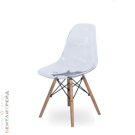 Стул Eames 1BT Прозрачный Пластик - пластиковый интерьерный стул для дома.