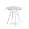Стол Eames 4BT Прозрачный Глянцевый круглый диа. 90см ножки белые - стеклянный стол для дома: гостиной и кухни в интернет-магазине Бентли Трейд.