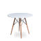 Стол Eames 4BT Белый Деревянный круглый диа. 110см - деревянный обеденный стол для кухни и гостиной.