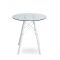 Стол Eames 4BT Прозрачный Глянцевый круглый диа. 100см ножки белые - стеклянный стол для дома: гостиной и кухни в интернет-магазине Бентли Трейд.