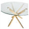 Стол дизайнерский Нарро 100 Прозрачный (Глянцевый) на Позолоченных НожкахLH-02(100) TRANSPARENT/GOLDEN - стеклянный стол для дома: гостиной и кухни в интернет-магазине Бентли Трейд.