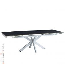 DT757 Стол обеденный раскладной Armani grey, 160-240*90, керамич. столешница, основан. металл                     белый