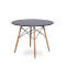 Стол Eames 4BT Черный Деревянный круглый диа. 90 - деревянный обеденный стол для кухни и гостиной.