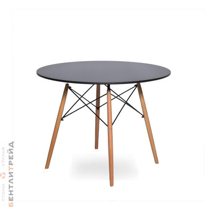 Поступление в январе! Стол Eames 4BT Черный Деревянный круглый диа. 110см - деревянный обеденный стол для кухни и гостиной.