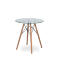 Стол Eames 4BT Прозрачный Глянцевый диаметр 70см ножки орехSN-4 CLEAR/DARK 70 - стеклянный стол для дома: гостиной и кухни в интернет-магазине Бентли Трейд.