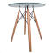 Стол Eames 4BT Прозрачный Глянцевый диаметр 70см ножки орехSN-4 CLEAR/DARK 70 - стеклянный стол для дома: гостиной и кухни в интернет-магазине Бентли Трейд.