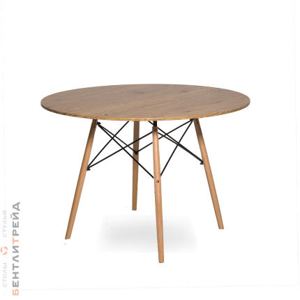 Стол Eames 4BT Бук Деревянный диаметр 80см - деревянный обеденный стол для кухни и гостиной.