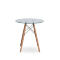 Стол Eames 4BT Прозрачный Глянцевый круглый диа. 90см ножки орех - стеклянный стол для дома: гостиной и кухни в интернет-магазине Бентли Трейд.