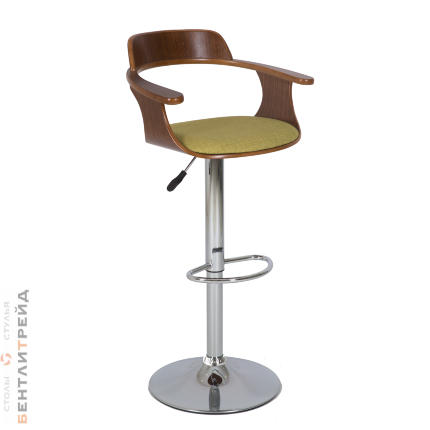 Стул барный JY-1881 WALNUT/GREEN (305-7) на газлифте